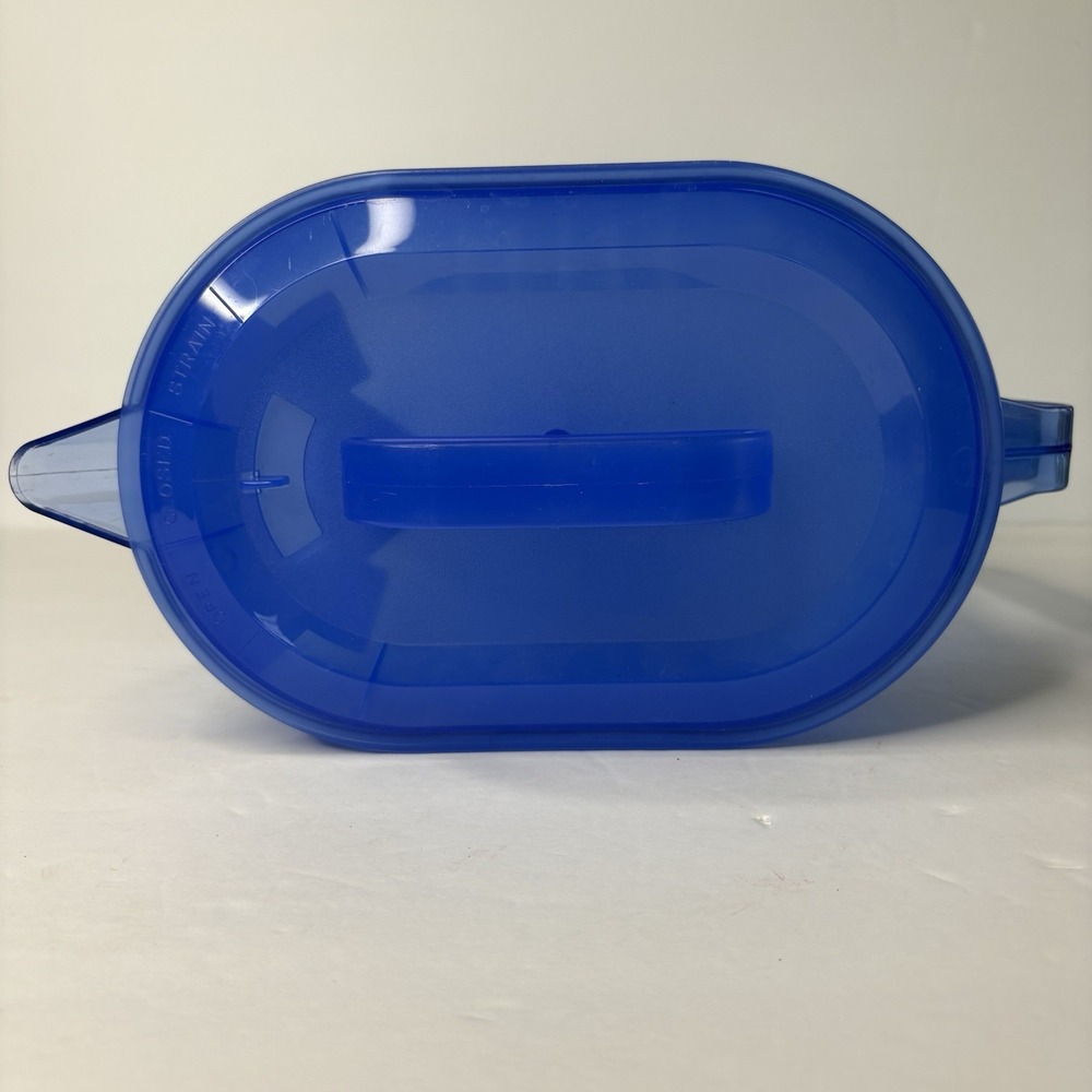 HTF Pampered Chef Blue Quick Stir Pitcher 1 Gallon Clear Checkerboard Design EUC - Picture 6 of 11